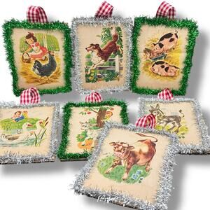 Vintage Children’s Story Book Page Ornaments - kitschy